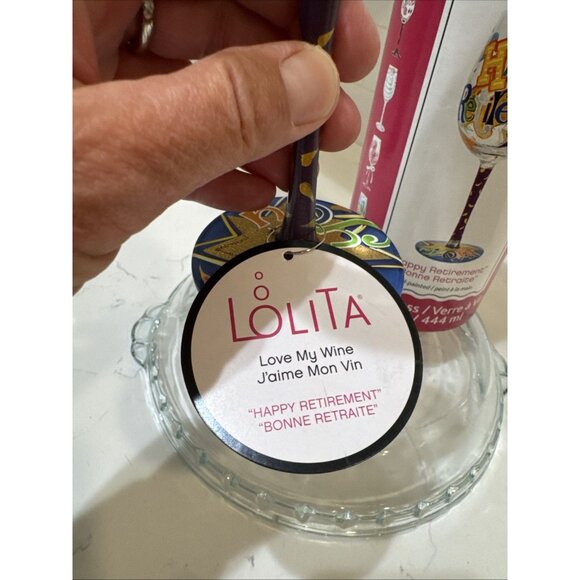 Lolita "Happy Retirement" Wine Glass Hand Painted 15oz “Bonnie Retraite” - Picture 11 of 16